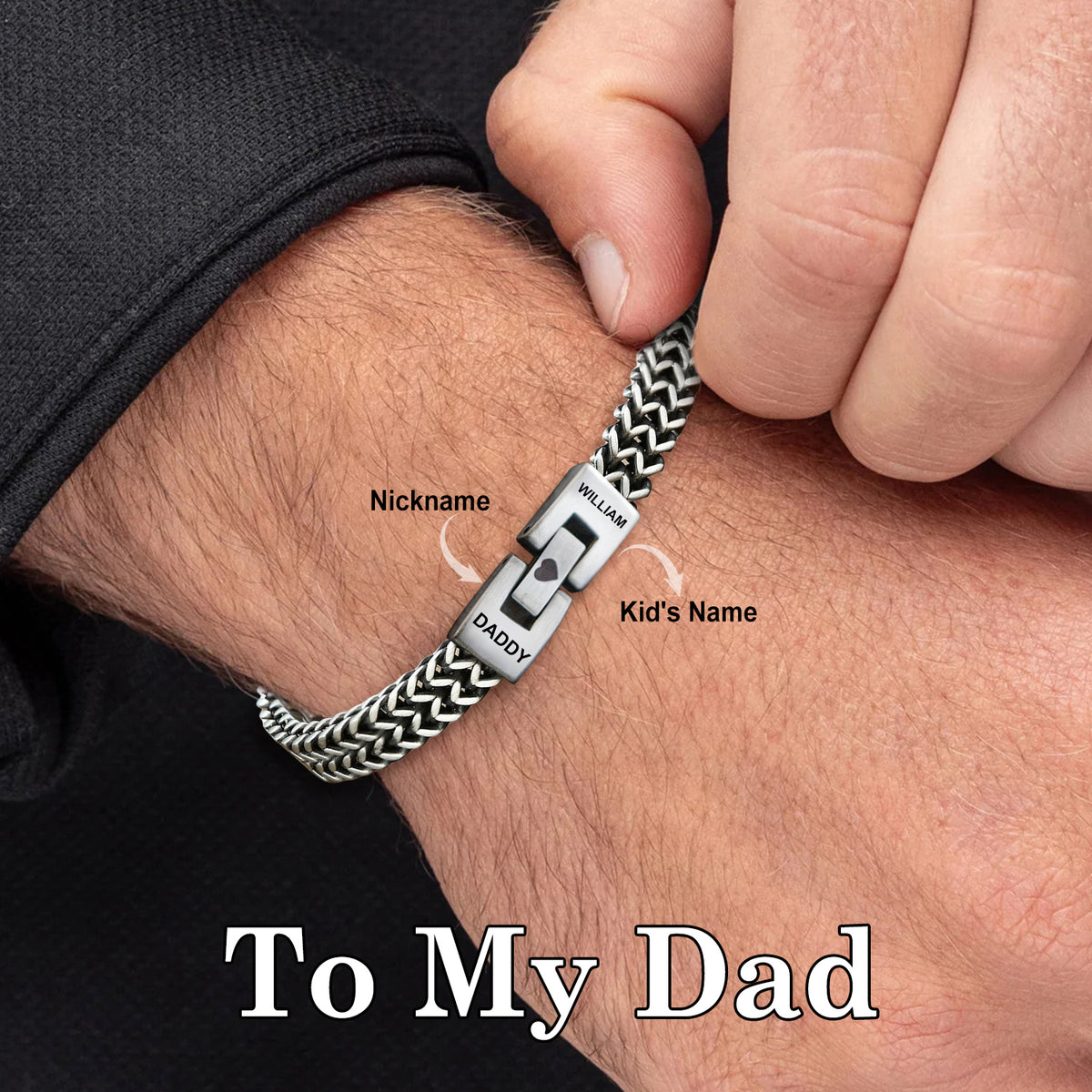 Personalized Custom Name Dad And Son Bracelet, Family Gifts