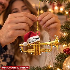 Personalized Musical Trumpet Acrylic Christmas Ornament