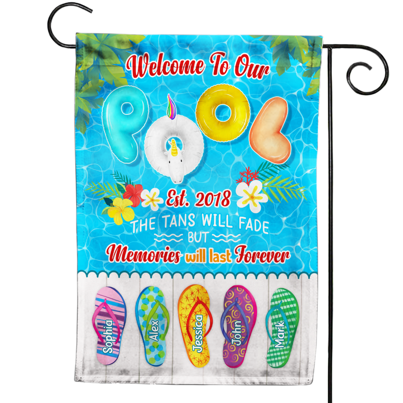 Welcome To Our Pool Est Personalized Flag