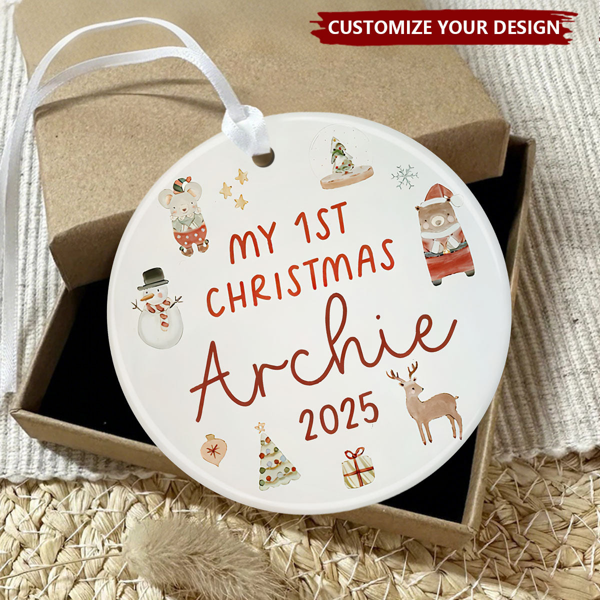Personalised Baby's First Christmas Ceramic Ornament