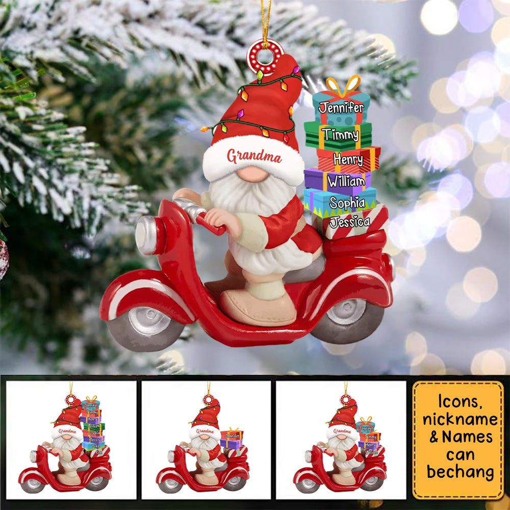 Nana Riding A Motorbike Christmas Personalized Acrylic Ornament