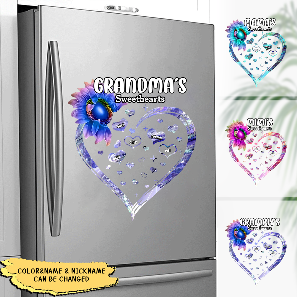 Personalized Grandma's Sweethearts Mom Nana Aunt Kid Name Sunflower Sticker