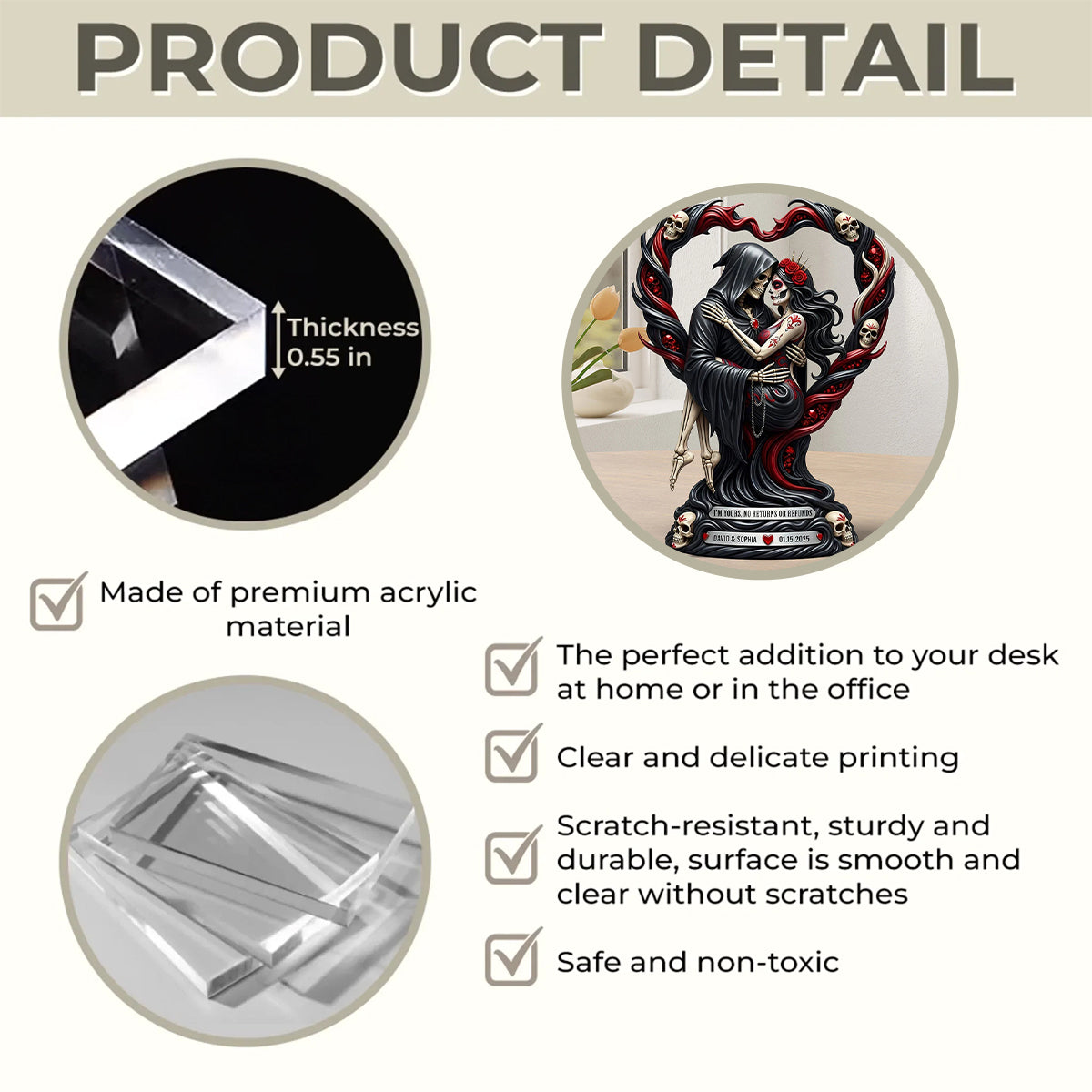 Love To Death Acrylic Plaque Personalized Gifts For Couple