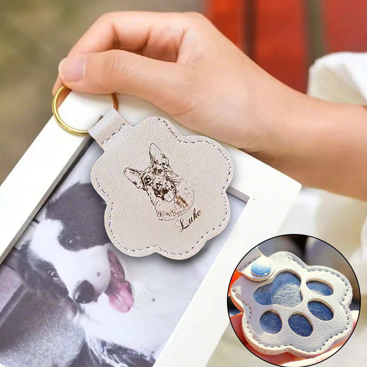 Personalized Portrait & Name Keychain, Pet Sympathy Gift