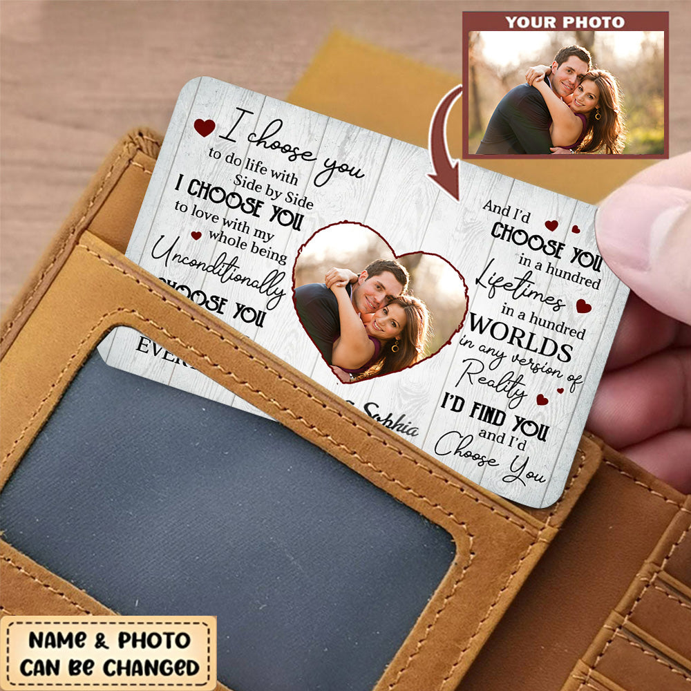 Custom Personalized I Choose You Wallet Card - Gift For Couples