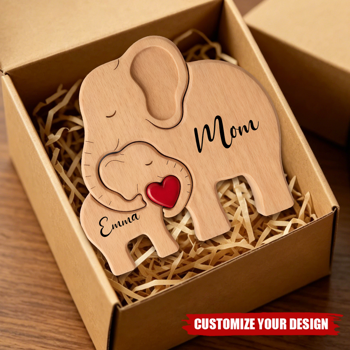 Personalized Mom and Baby Elephant Puzzle, New Mom Gifts