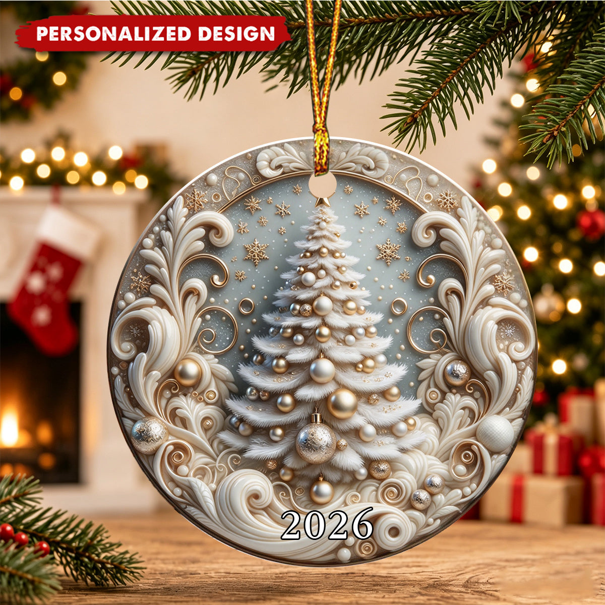 Personalized Christmas Tree Ornament, Festive Keepsake Gift