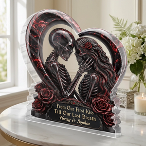Personalized Couple Halloween Gothic Skeleton Acrylic Plaque