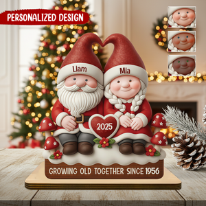 Personalized Mr And Mrs Growing Old Together Wooden Plaque