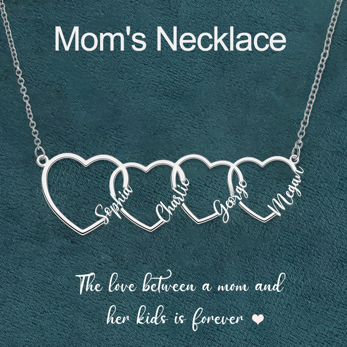 Personalized Family Name Necklace With Heart, Mother's Day Gift
