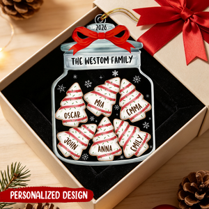 Personalized Family Name Christmas Ornaments, Holiday Keepsake
