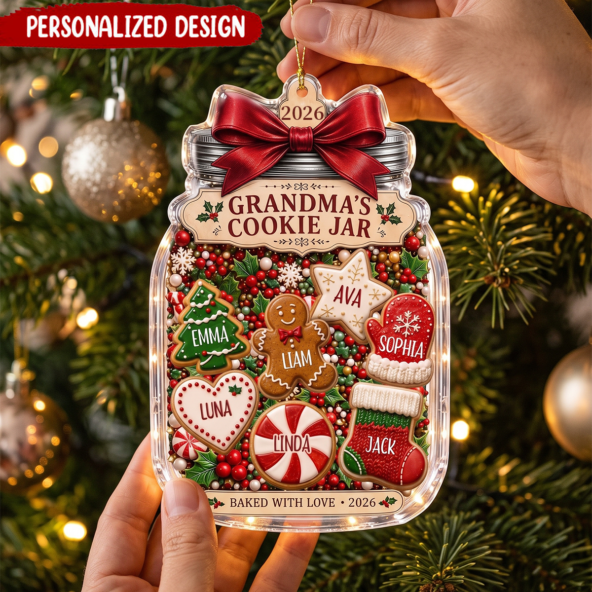 Personalized Grandma's Cookie Jar Christmas Ornament