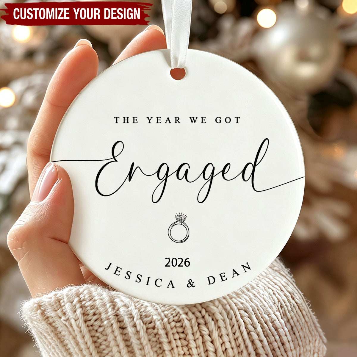 The Year We Got Engaged, Personalized Engagement Ornament