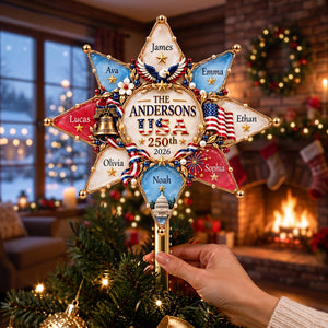 Patriot Family Tree Topper - Personalized Christmas Gifts For Family