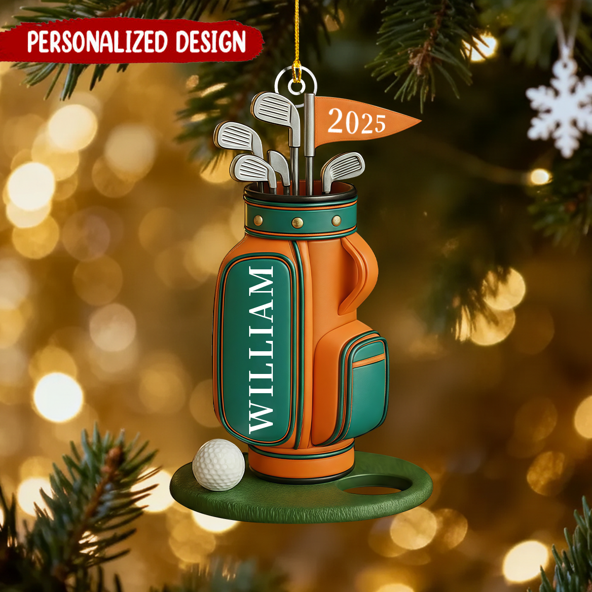 Personalized Custom Name Golf Bag Ornament