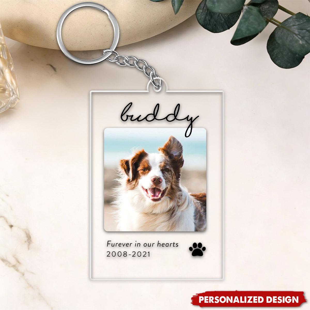 Personalized Pet Memorial Keychain, Acrylic Photo Keepsake