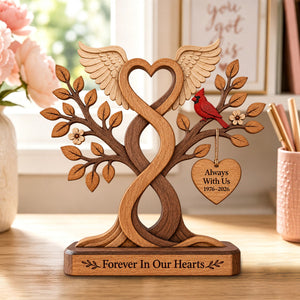 Personalized Memorial Wooden Tree Block Sign, Sympathy Gift