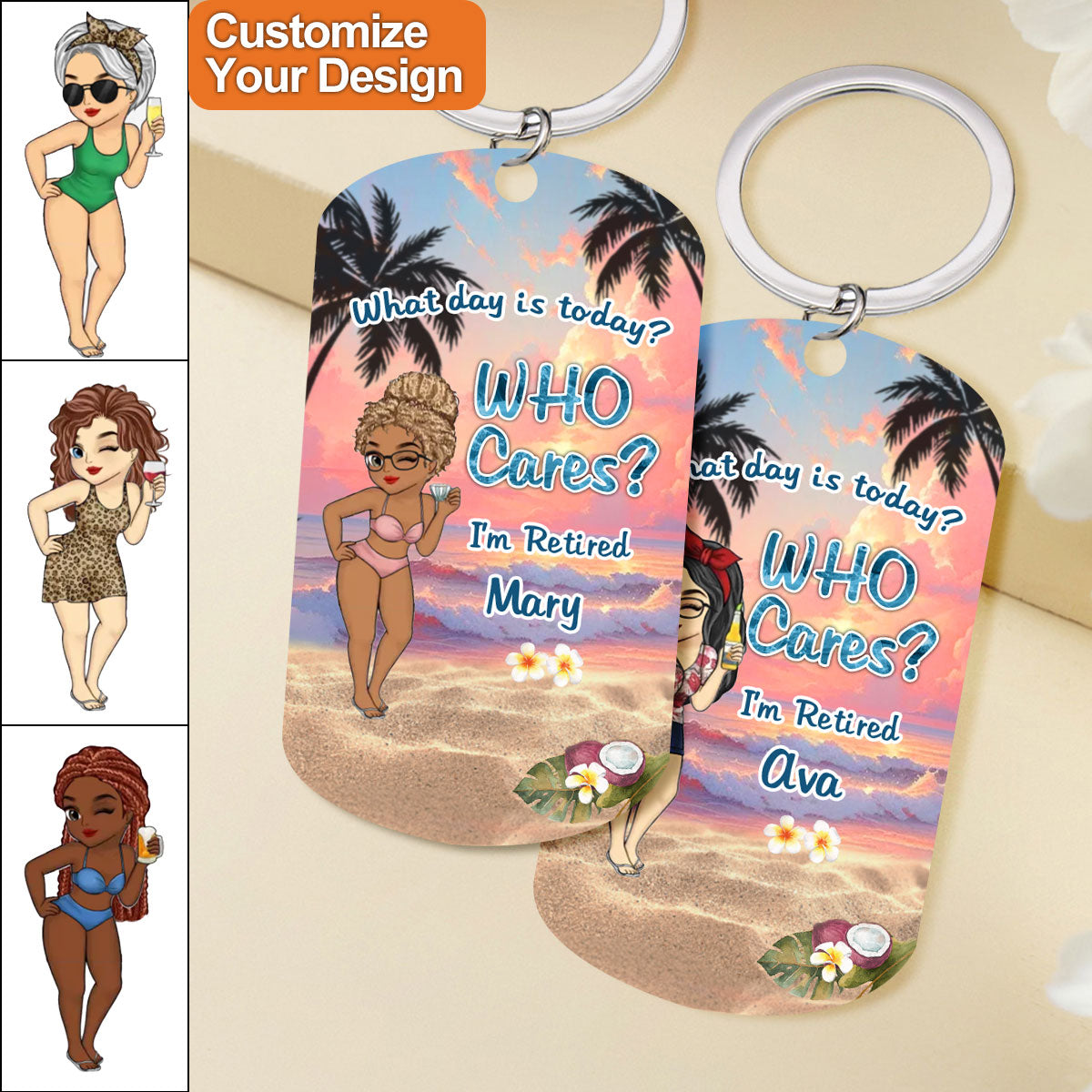 What Day Is Today - Retirement Gift Personalized Stainless Steel Keychain