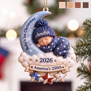 Baby's First Christmas 2026 Ornament, Custom America 250 Keepsake
