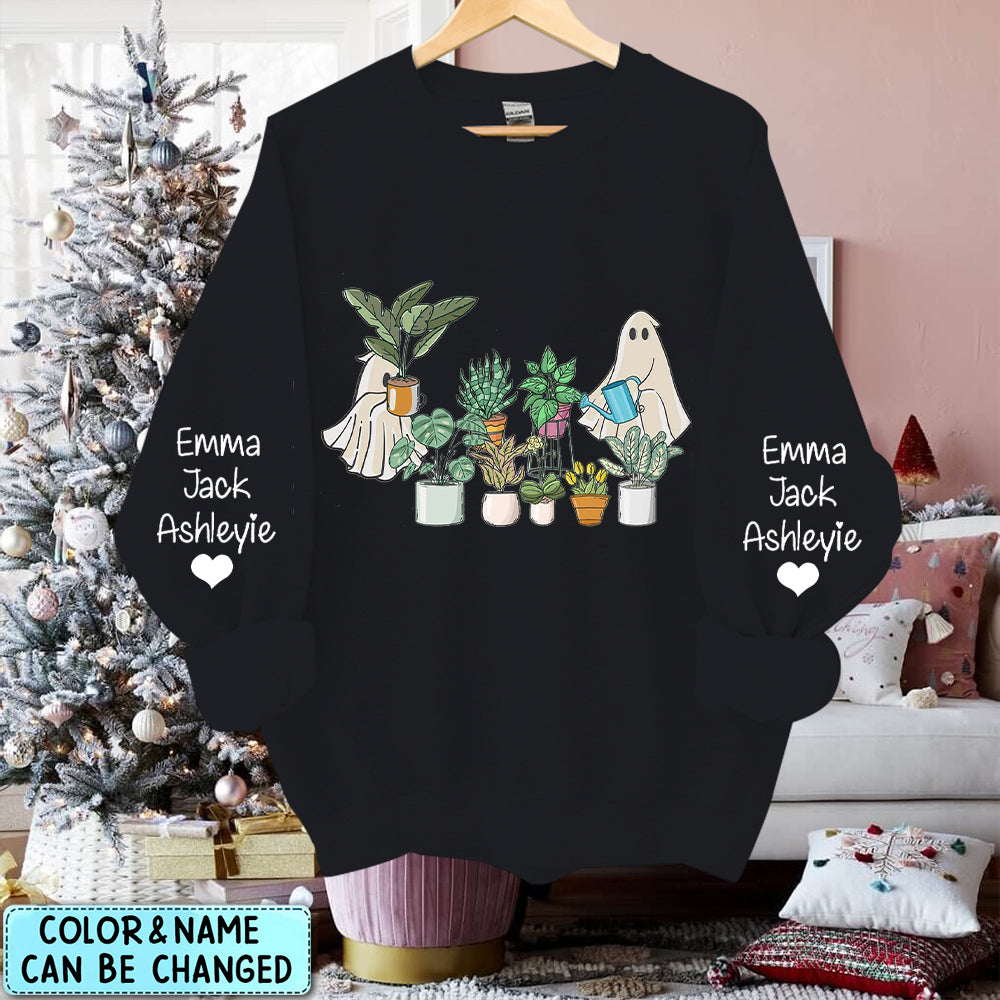 Personalized Halloween Ghost Plant Sweatshirt,Crazy Plant Lady