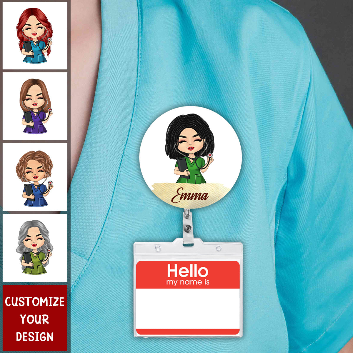Gift For Nurse Personalized Badge Holder
