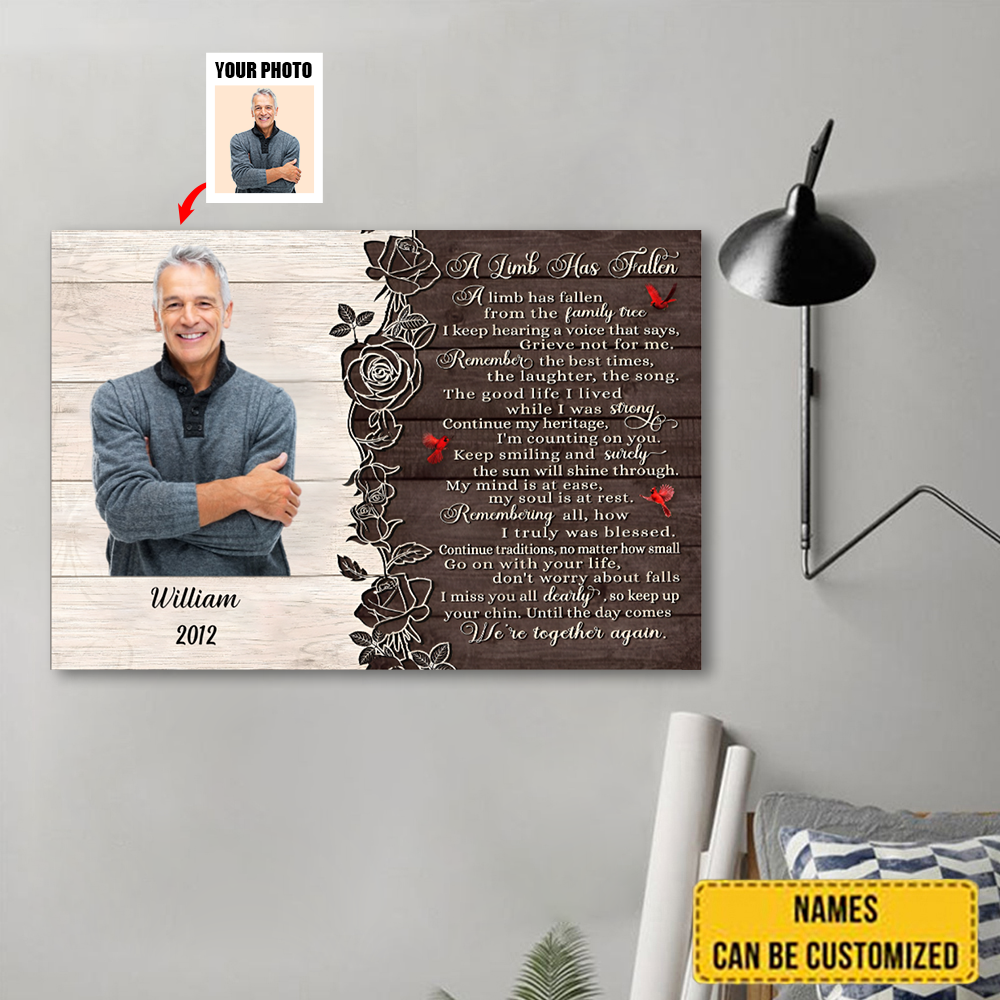 A Fallen Limb Loss Of Father Memorial Gift, In Loving Memory Canvas Wall Art Gifts