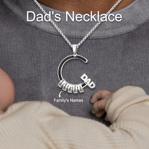 Personalized Name Dad Semicircular Necklaces, Father's Day Gift