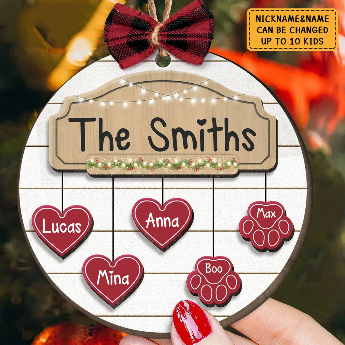 The Family Name - Personalized Wooden Ornament