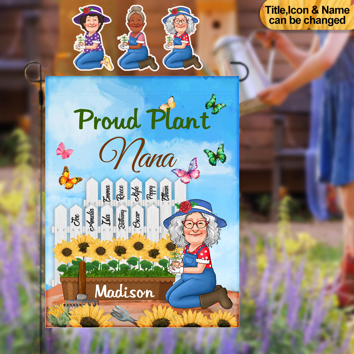 Personalized Gift For Grandma Proud Plant - Personalized Graden Flag
