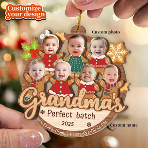 Personalized Photo Wood Ornament, Gift For Her
