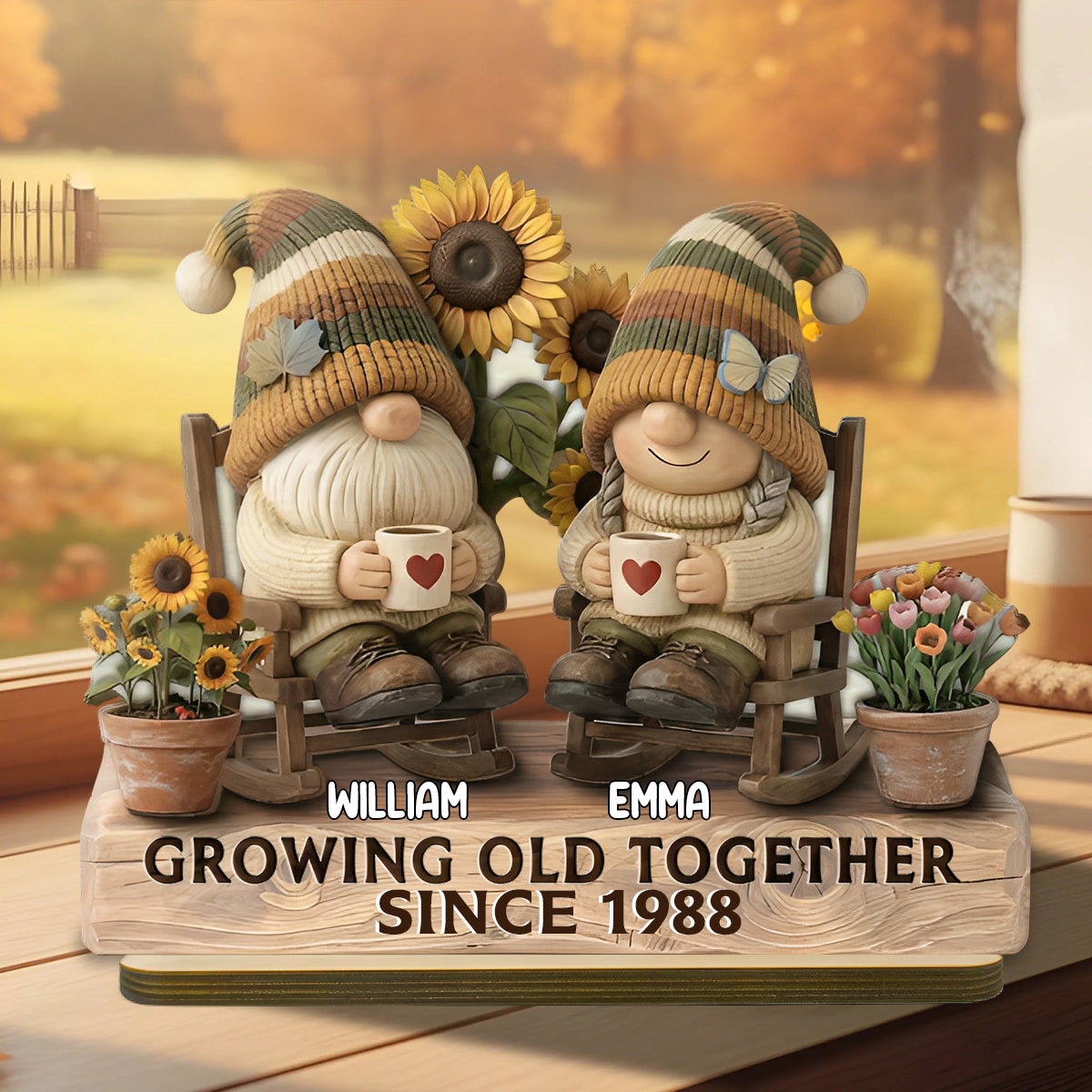 Grow Old Together-Personalized  Wooden Plaque, Gift For Couple