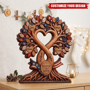 Personalized Family Tree Wooden Plaque, Custom Family Name Sign