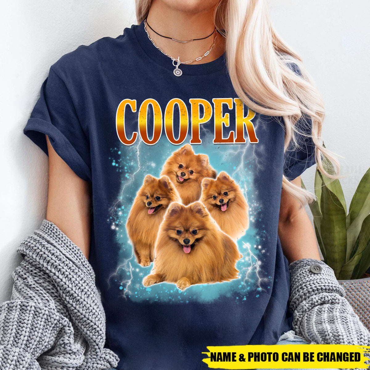 Personalized Vintage Dog Pet Photo T-Shirt - Gift For Pet Lovers