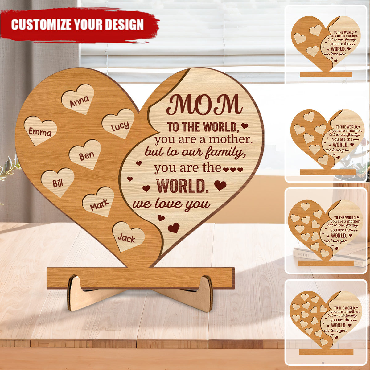 You Are A Mother Heart-shaped Personalized Wooden Plaque