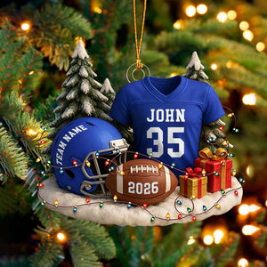 Personalized Football Ornament 2026: Custom Jersey & Helmet Keepsake