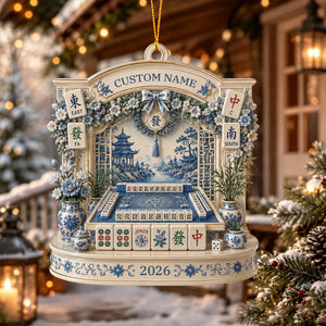 American Mahjong Christmas Ornament,  Personalized Mahjong Lover Gift