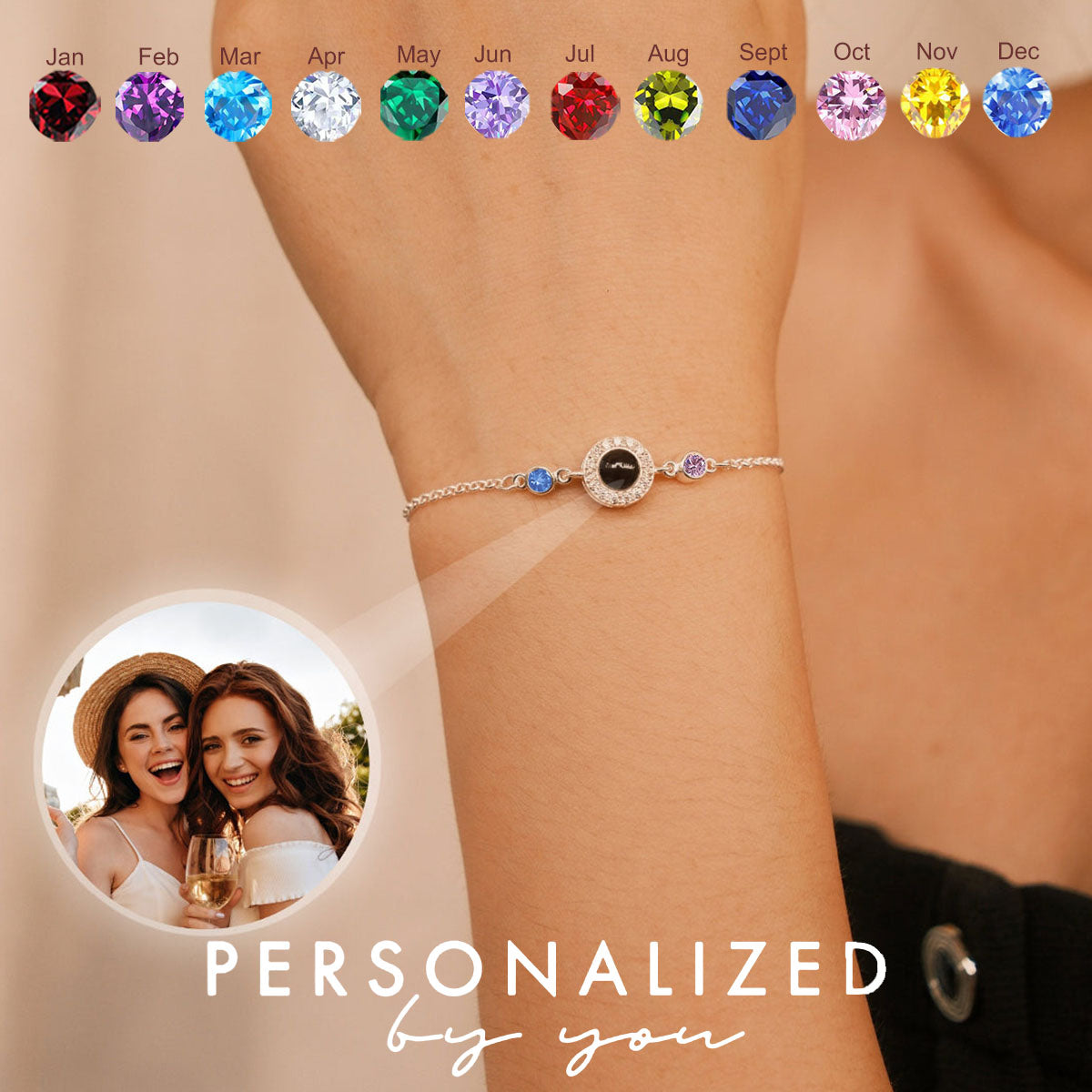 Custom Photo Projection Bracelet, Gift For Family & Friend
