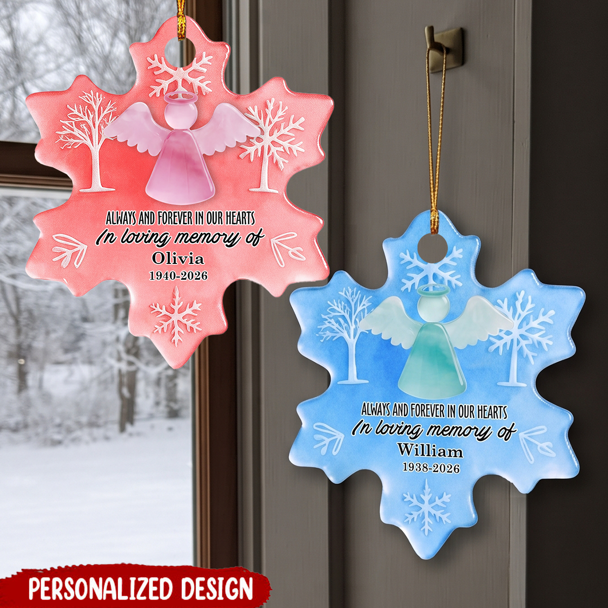 Personalized Sea Glass Angel Memorial Ornament