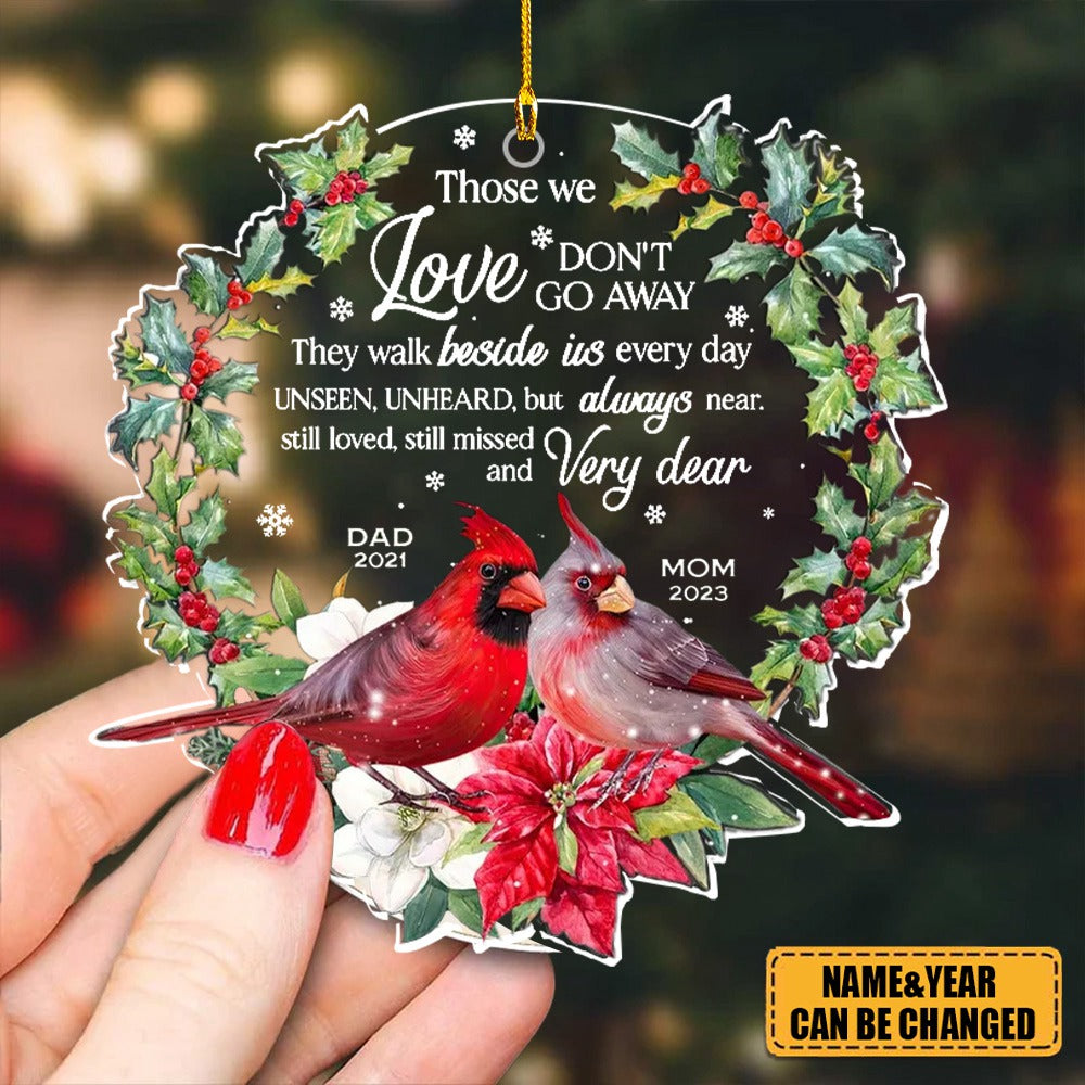 Personalized Christmas Memorial Cardinal Ornament