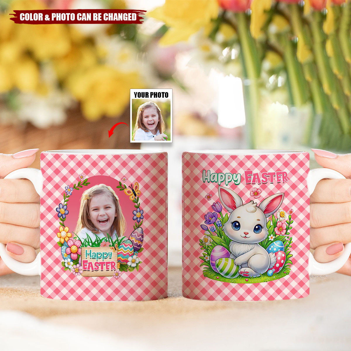 Happy Easter - Personalized Custom Photo Coffee Mug