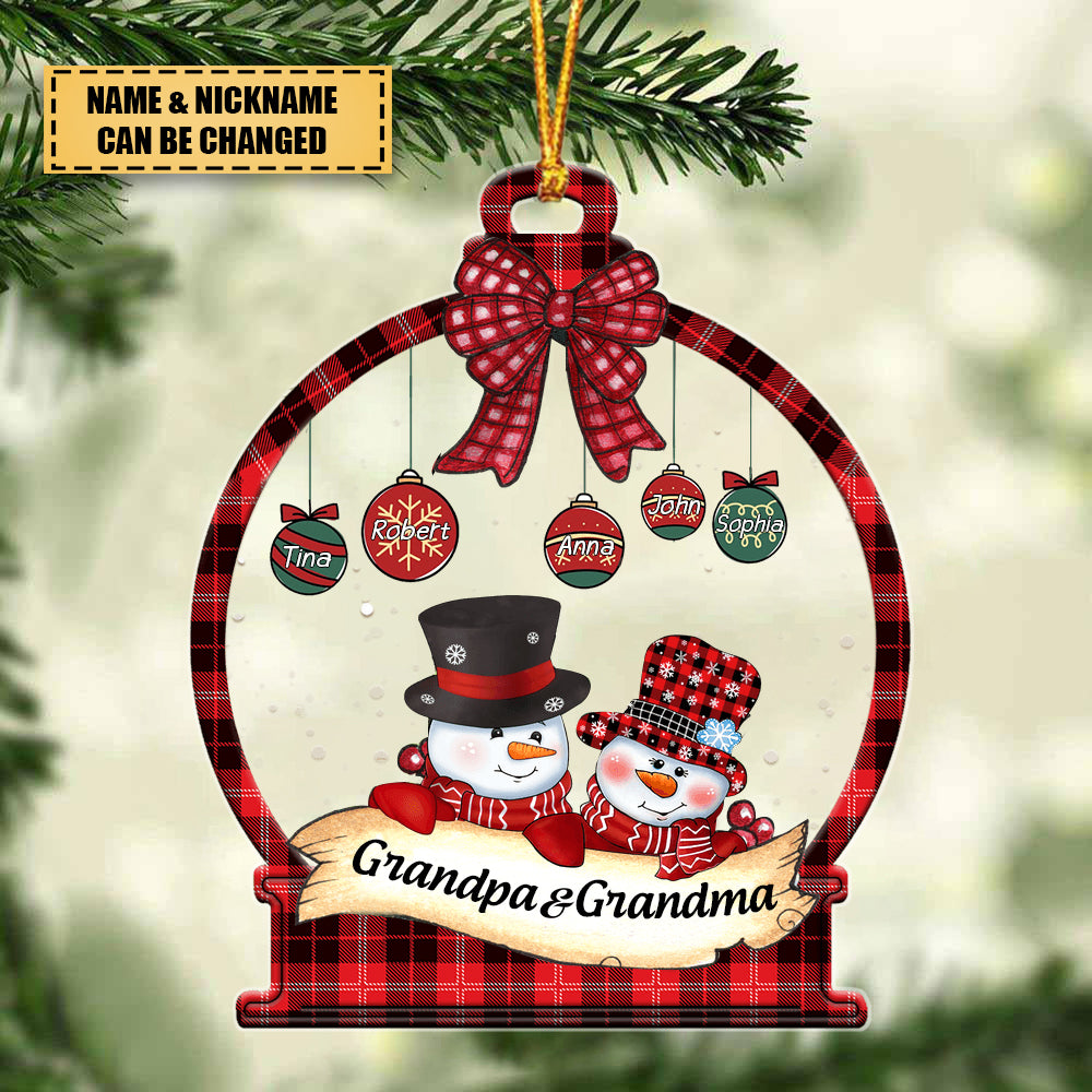 Papa Nana Snow Ball Kids Personalized Ornament