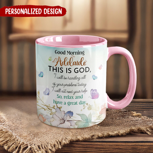 Good Morning This Is God - Personalized Christian Coffee Mug Bible Study Gift