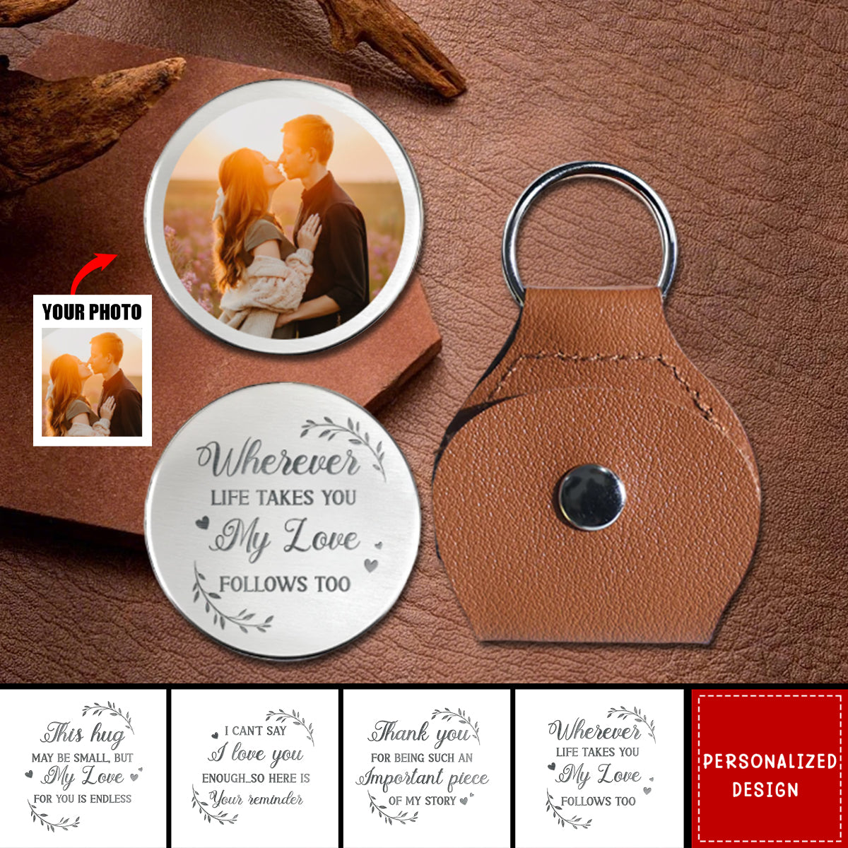 Wherever life takes you, my love follows too-Couple Personalized Pocket Hug