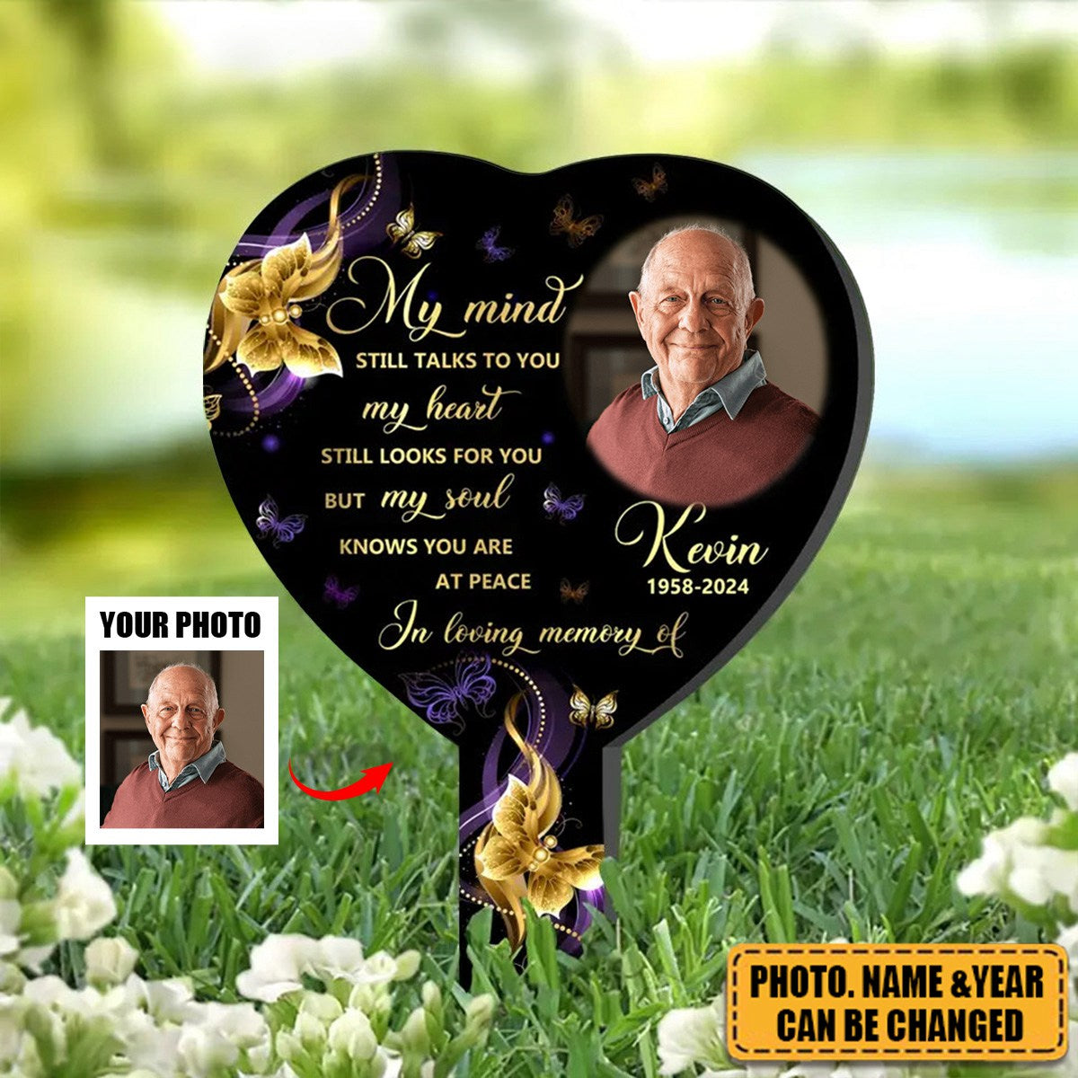 My Mind Still Talks To You - Personalized Plaque Stake