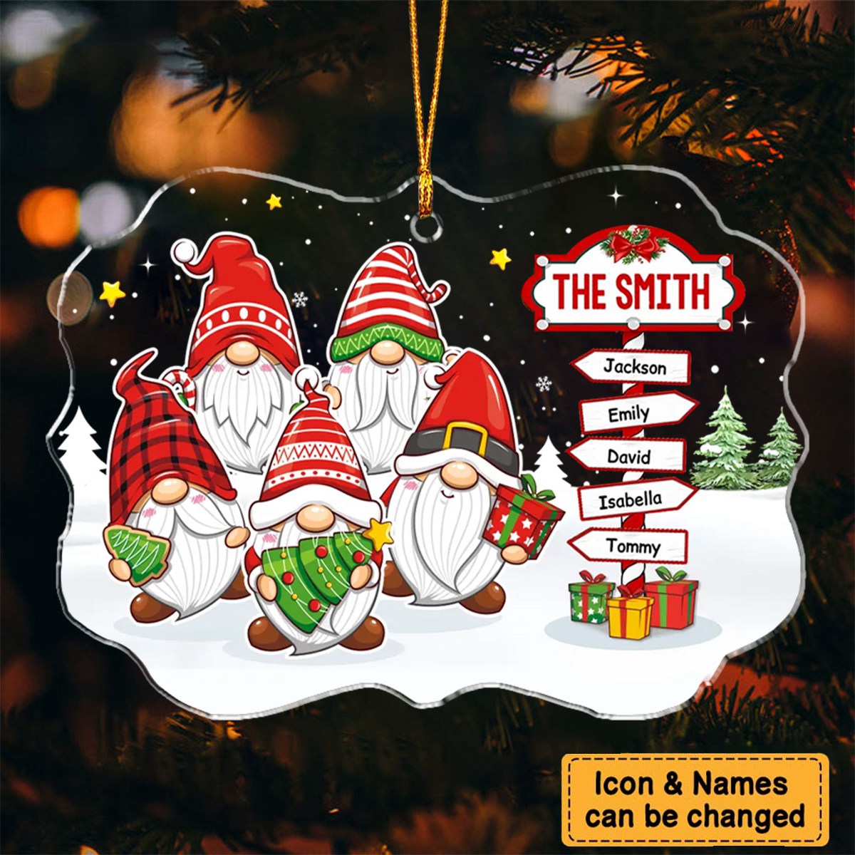 Personalized Family Christmas Family North Pole Benelux Ornament