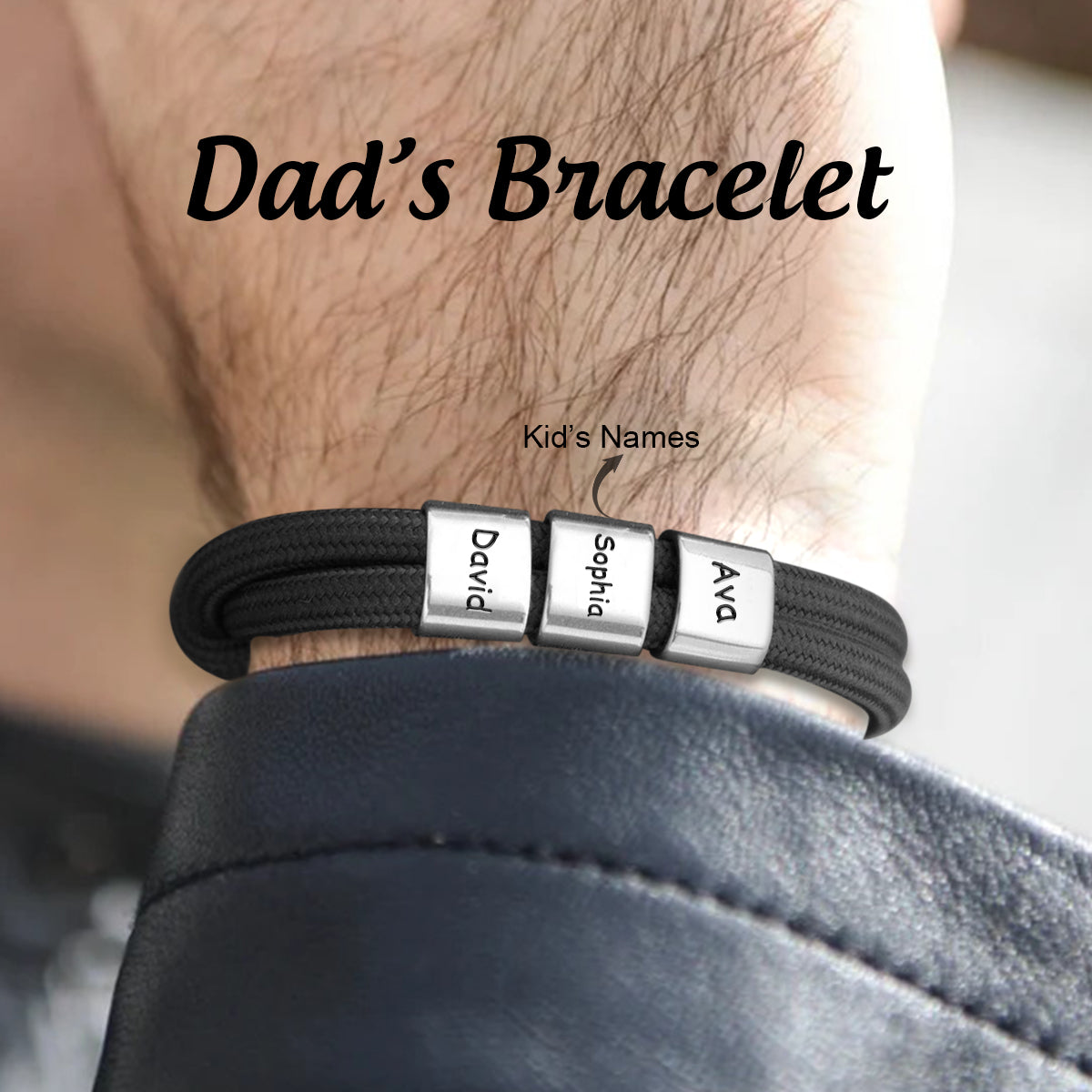 Gift For Dad, Personalized Kids Names Sailing Rope Bracelet