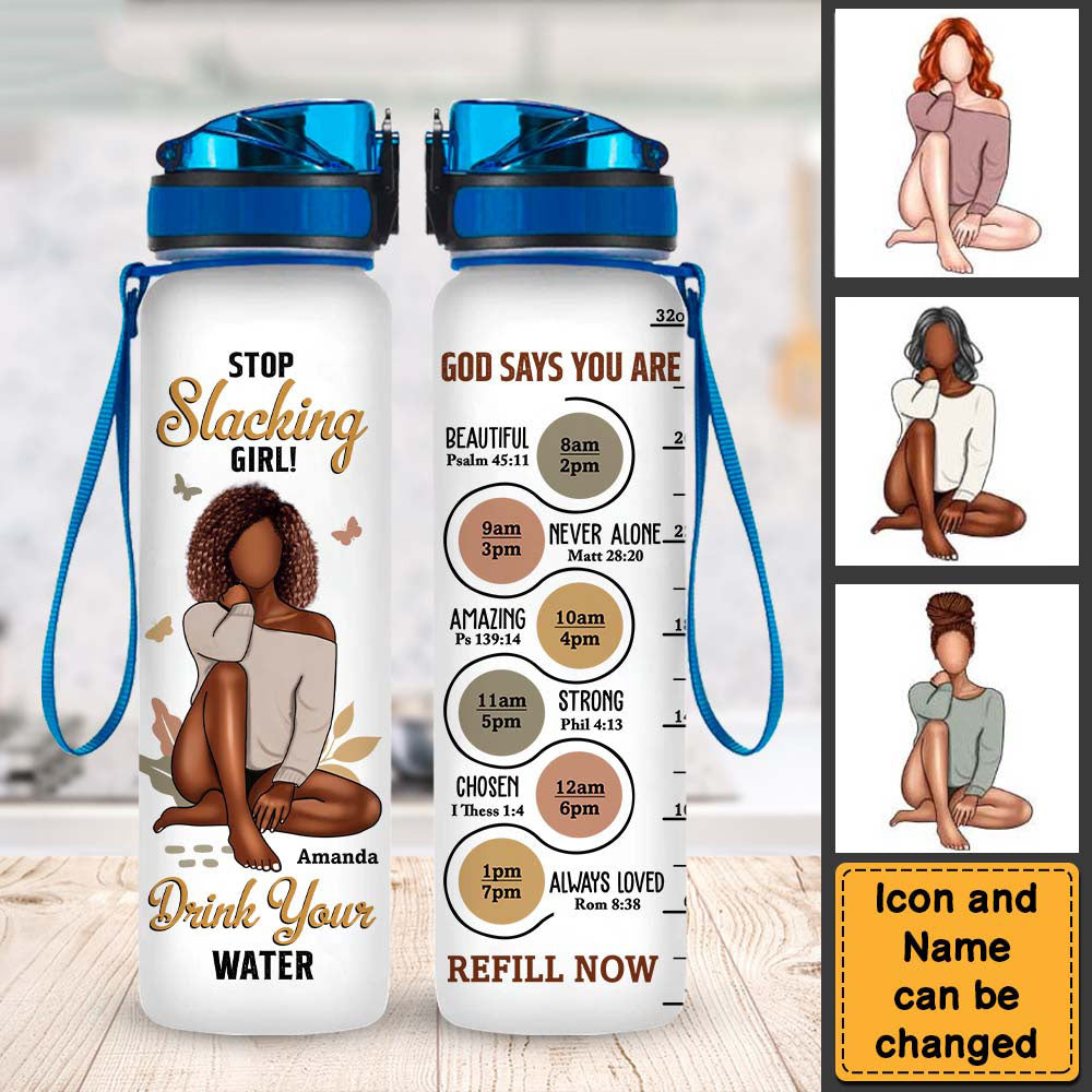 Personalized God Says You Are Bible Verses Tracker Bottle