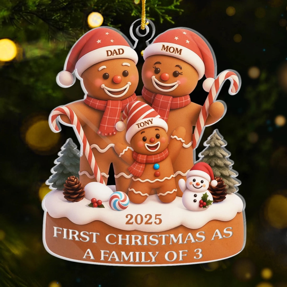 Sweetest Christmas Ever - Personalized Family Custom Acrylic Ornament