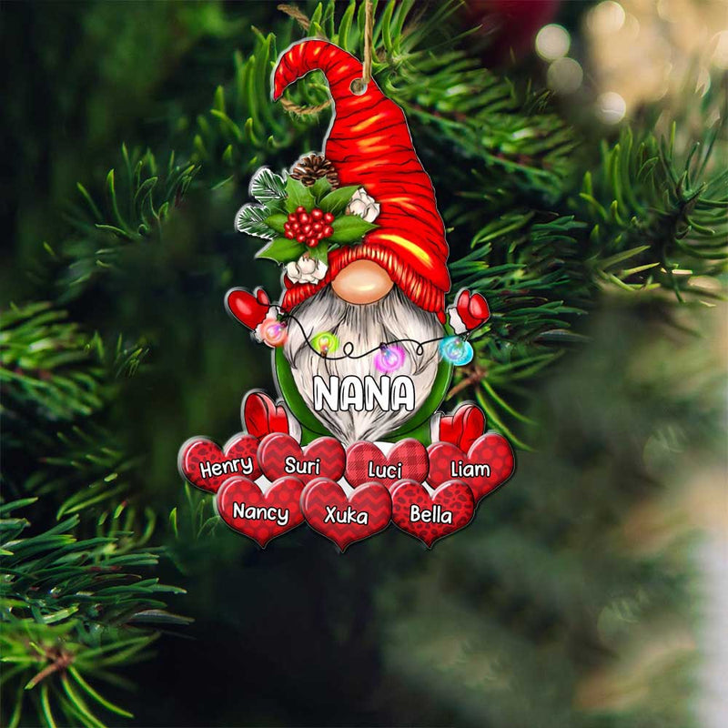 Xmas Family Grandma With Sweetheart Grandkids Personalized Acrylic Ornament