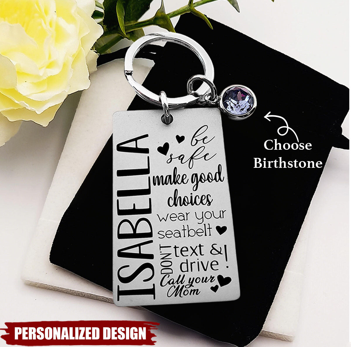 Personalized Teenager Keychain, Daughter New Driver Birthday Gift, Call Your Mom